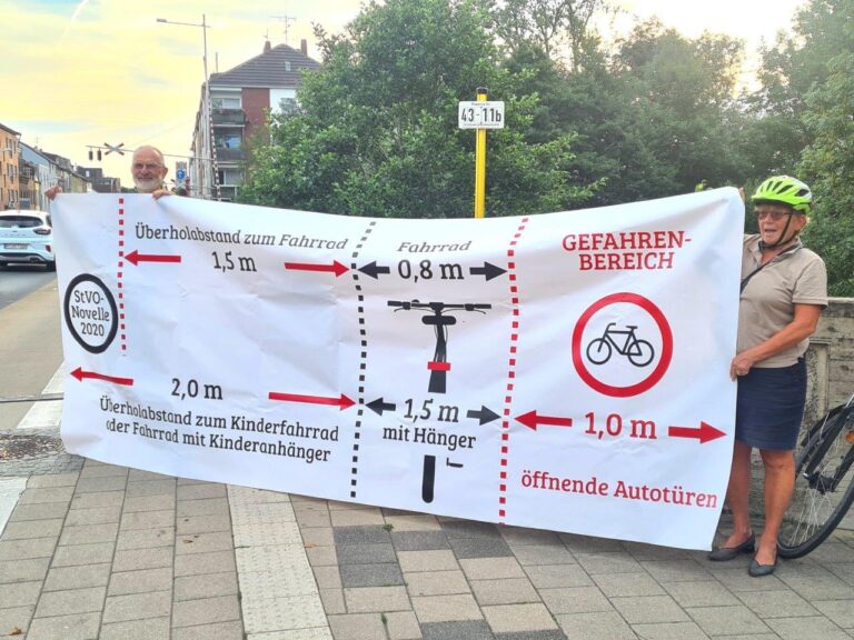 1,5 Meter Abstand beim Überholen von Rädern